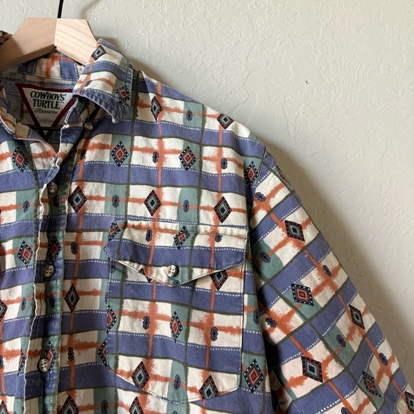 Cowboys’ Turtle Association Southwestern Print Shirt – Medium - Picture 3 of 9